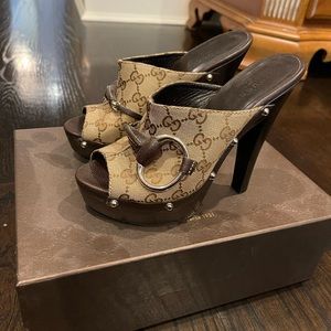 Gucci original print Mule WORN ONCE